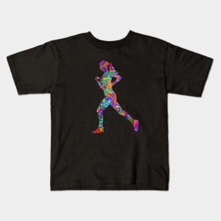 Runner girl watercolor art Kids T-Shirt